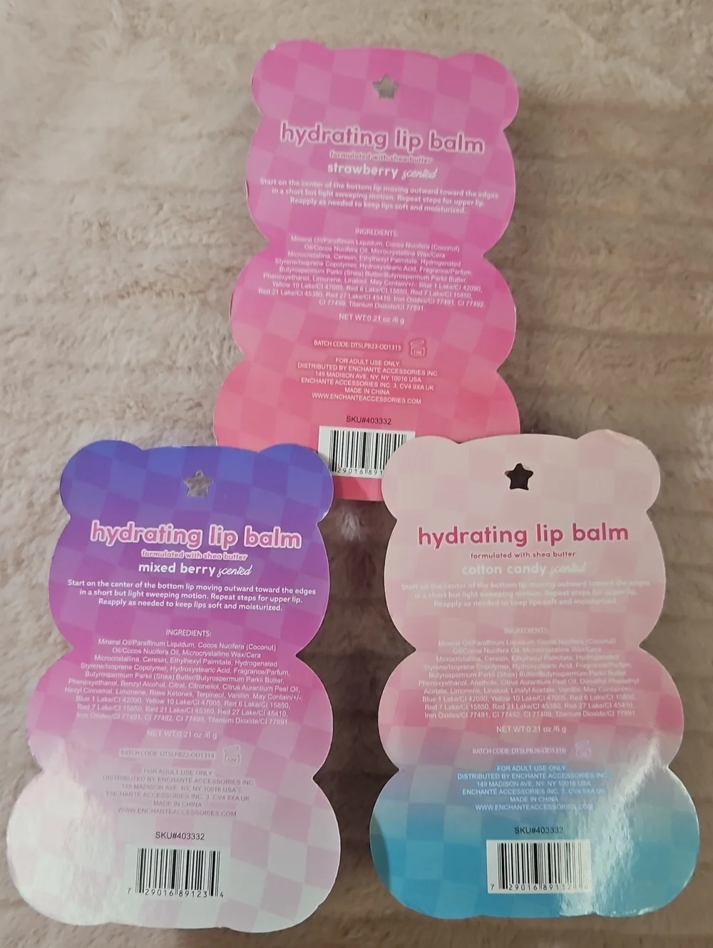 Just 4 girls BERRY CUTE hydrating lip balm 3-pc